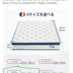 ダブルベッド　マットレスの画像