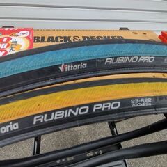 観音寺 ケブラービードタイヤ 2本 中古 ビットリア RUBINO PRO 700c X 23c 余り程度は良くないですの画像