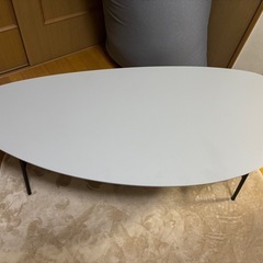 【北欧風／楕円ローテーブル】幅約130×奥行57×高さ40cm 新品定価約33,000円相当 の画像