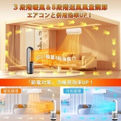 セラミックヒーター【羽なし＆冷暖房】 電気ファンヒーター 暖房器具 電気ストーブ 送風 ホワイトの画像