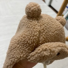 ベビー用くまさん帽子（冬用）の画像