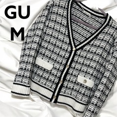 ツイード風ニットカーディガン M ブラック ニットスカート　セットアップの画像