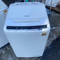 NO B580🌈福岡市内配送設置無料✨🌈日立 全自動洗濯機 8kg ホワイト ビートウォッシュ BW-V80E W 洗剤セレクト 大流量ナイアガラ ビート洗浄の画像