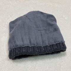 ニット帽 防寒 裏起毛 厚手 暖かい 男女兼用 グレー　ニット　帽子の画像