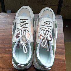 新品 27cm メンズ スニーカー ホワイト 厚底 シューズ 普段着 識別番号:【T435-S】の画像