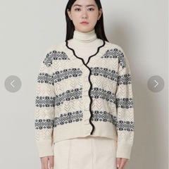 【美品・秋冬】ALAND パンチングニットカーディガンの画像