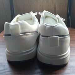 新品 25.5cm メンズ スニーカー ホワイト 厚底 シューズ 普段着 識別番号:【T438-S】の画像