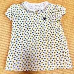 花柄 フリル付きTシャツ 100cm