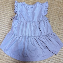 AURORAMOON くすみピンク フリル袖 Tシャツ 100cmの画像