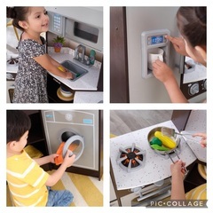 kid craft  コーナー プレイ キッチン　木製　おままごとの画像