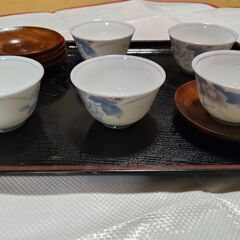 未使用 箱なし 湯呑み、茶托セットの画像