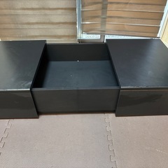 【引取限定】スライド収納付き センターテーブル（ブラック）テレビ台の画像