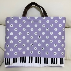 入園入学習い事 お手さげ トートバッグ レッスンバッグ ピアノ楽器柄の画像