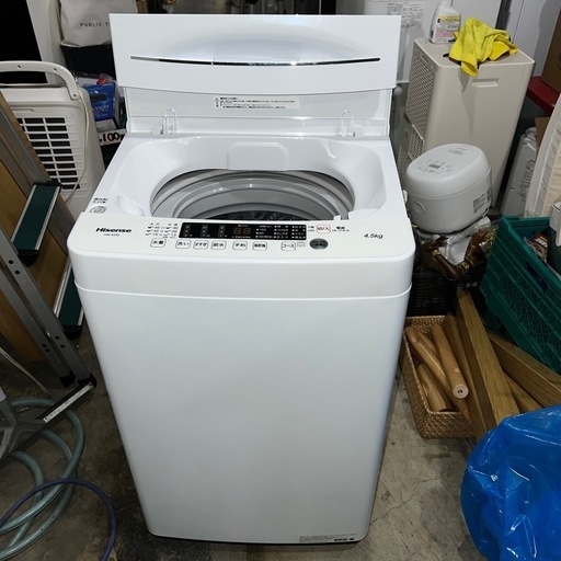 ほぼ新品/ハイセンス 全自動電気洗濯機 HW-K45H 4.5㌔2024年製