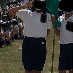 赤白帽子　小学生女子の画像