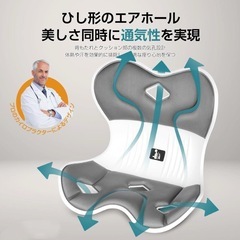 【未使用品】2個セット 姿勢矯正チェア 骨盤サポートチェア 座椅子 デスクワーク 姿勢改善 腰痛対策の画像