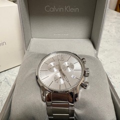 【Calvin Klein】メンズ腕時計 シルバー クロノグラフ BOX・駒付き
の画像