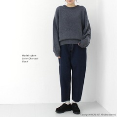 コメンスメント 新品 レディース クルーワイドセーター     サイズフリー トップス ニット Crew Wide Sweater C-274 トップス ニット 無地 日本製 レディースの画像