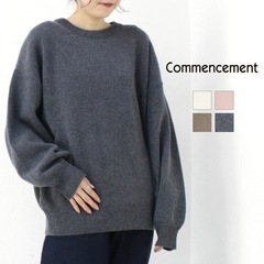 コメンスメント 新品 レディース クルーワイドセーター     サイズフリー トップス ニット Crew Wide Sweater C-274 トップス ニット 無地 日本製 レディースの画像