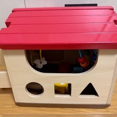 【木製知育玩具】ようこそ！森のわくわくハウス（エド・インター）美品・積み木1個欠品の画像