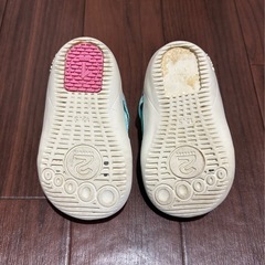 ベビー 靴 イフミー スニーカー 12.5cm グリーン ピンクの画像