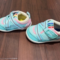 ベビー 靴 イフミー スニーカー 12.5cm グリーン ピンクの画像