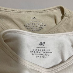 H&M 長袖ロンパース2枚セット 80cmの画像