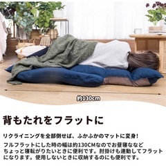定価7980ほぼ新品座椅子 ハイバック 肘掛け付き ネイビーの画像