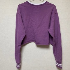 💗再出品★MOUSSY ショート丈 クロップドスウェット パープル Ｆ💗の画像
