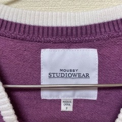 💗再出品★MOUSSY ショート丈 クロップドスウェット パープル Ｆ💗の画像
