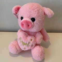 ぬいぐるみ バレンタイン 羽付き 豚 ブタ ぶた ハート ピンクの画像