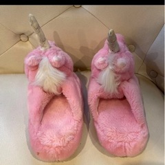 ユニコーン スリッパ ピンク かわいい 室内履き 1セットの画像