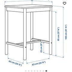 IKEAロニンゲ　テーブル椅子2脚セット　清掃済みの画像
