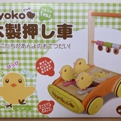 hiyoka 木製手押し車 カラフル ひよこの画像