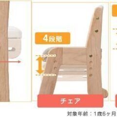2-6※取引中/売約済***********　　　　　　　未使用/新品　アウトレット　キッズデスク チェア 2点セット 高さ調整 1人掛け 4段 木製 の画像
