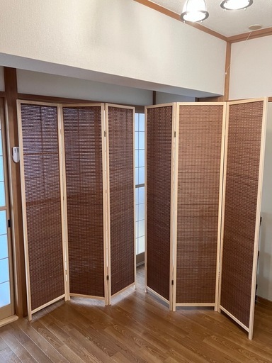 美品★180cm 3連パーテーション 2個　衝立 間仕切り 和室　和風