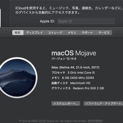 iMac（Retina 4K,21.5インチ,2017）HDD1TB/8GB〈MNDY2J/A〉⑤の画像