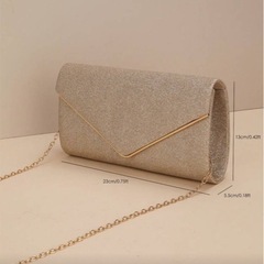 【美品】チェーン付クラッチバッグ（シャンパンゴールド）の画像