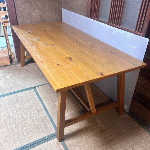 木製ダイニングテーブル ショップ 幅190×奥行90×高さ69.5 引き取り限定