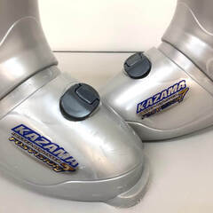 ss7998　カザマ スキーブーツ ジュニア 23cm シルバー 1バックル KAZAMA FOSVISION7 子供用 スキー靴 中古の画像