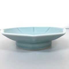 stp-3477　中華皿　6枚セット　直径約18.5cm　青磁　八角　皿　食器　チャーハン　中華料理　飲食店　パーティ　炒飯　キッチンの画像