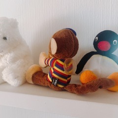 3ぬいぐるみセット　しろくま　ピングー　おさるの画像