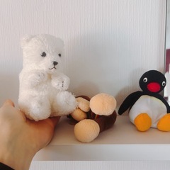 3ぬいぐるみセット　しろくま　ピングー　おさるの画像