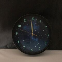 stp-3481　蓄光　掛け時計　アナログ時計　星　文字盤　ネイビー　壁　掛け　寝室　おしゃれ　静音の画像