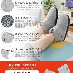 新品！！電気スリッパ フットウォーマー電気足温器 防寒グッズ PSE認証 温熱ケア グレー　22.0cm〜25.0cm 男女兼用の画像