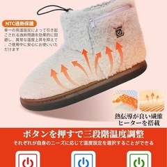 新品！！電気スリッパ フットウォーマー電気足温器 防寒グッズ PSE認証 温熱ケア グレー　22.0cm〜25.0cm 男女兼用の画像