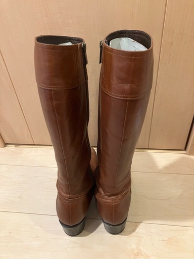 ロングブーツ　25cm 日本製　革製　茶色　ブラウン