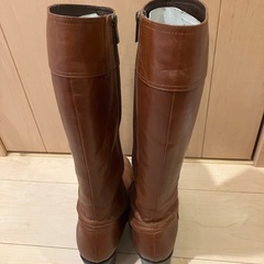ロングブーツ　25cm 日本製　革製　茶色　ブラウンの画像