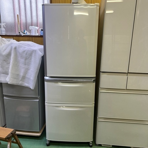 【済】三菱 3ドア 冷蔵庫 335L MR-C34A-W