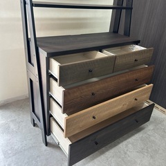 ニトリ シェルフラック 収納チェスト付きの画像